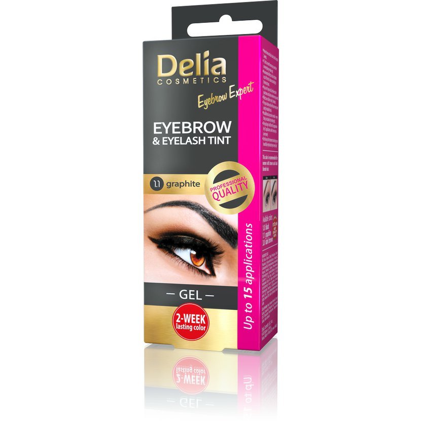 DELIA COSMETICS Eyebrow Expert gelová barva na obočí a řasy grafitová 15ml